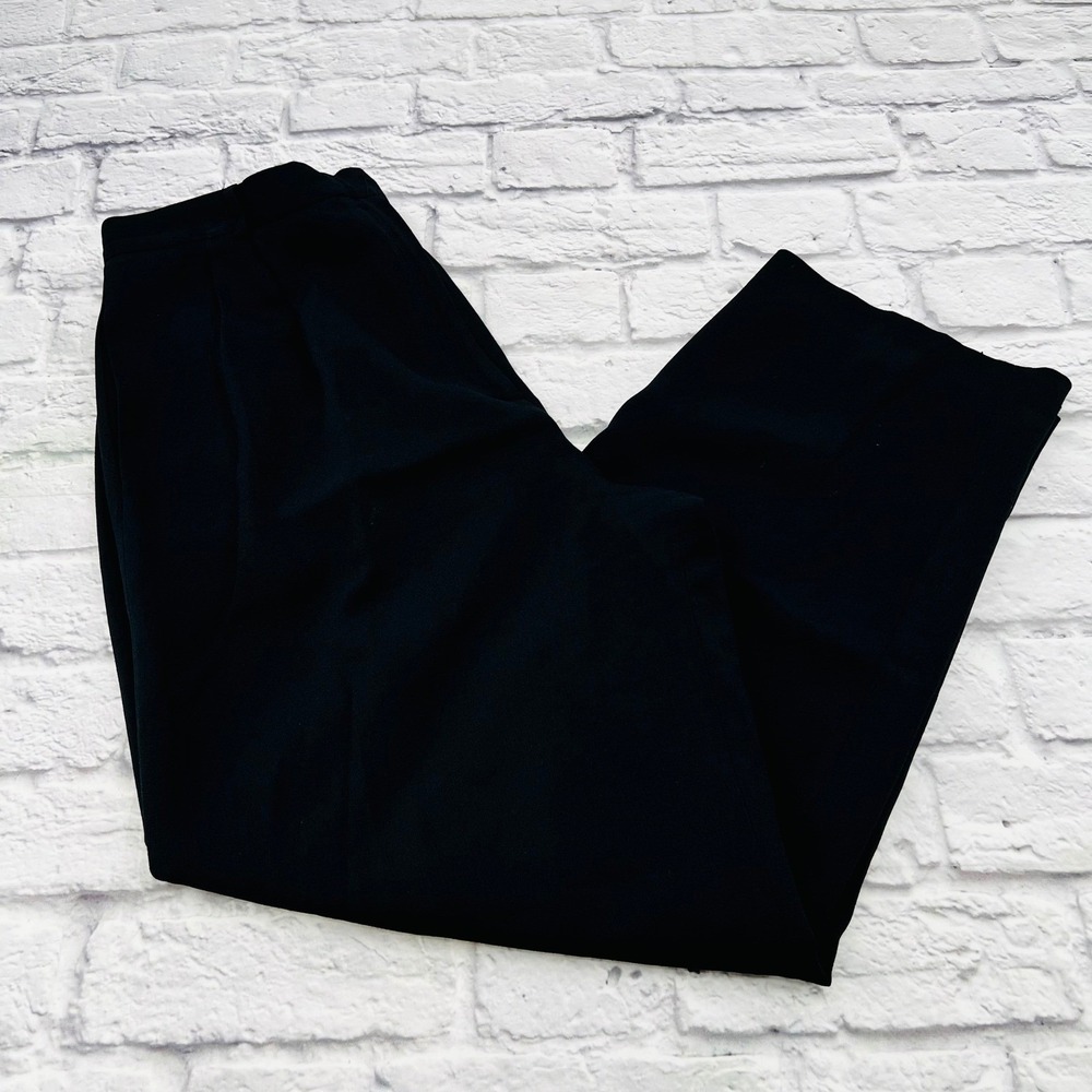 Talbots Petites Womens Pants Size 14 Black Pleated Tapered Made in USA Office